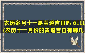 农历冬月十一是黄道吉日吗 🐘 (农历十一月份的黄道吉日有哪几天)